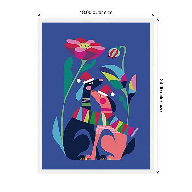 Sylvie Framed Canvas Christmas Dogs Love by Rachel Lee