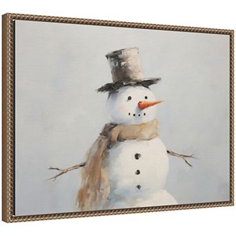 Sylvie Snowman Portrait Framed Canvas by The Creative Bunch Studio