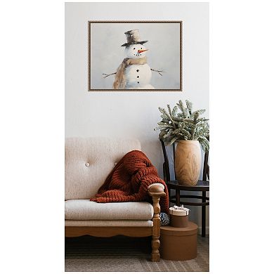 Sylvie Snowman Portrait Framed Canvas by The Creative Bunch Studio