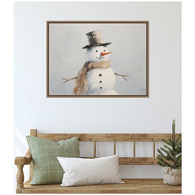 Sylvie Snowman Portrait Framed Canvas by The Creative Bunch Studio