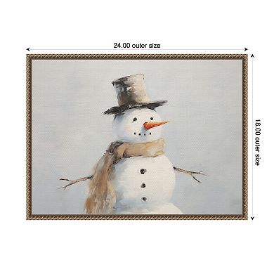Sylvie Snowman Portrait Framed Canvas by The Creative Bunch Studio