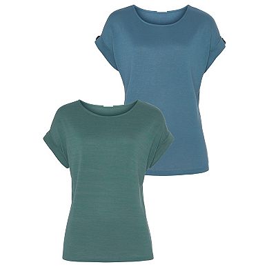 Lascana Women's 2 Pk Button Detail Tops