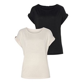 Lascana Women's 2 pk Button Detail Tops