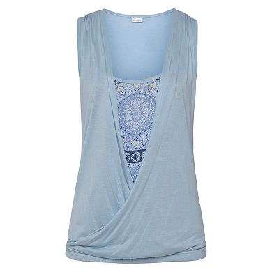 Lascana Women's Sleeveless Wrap Look Top
