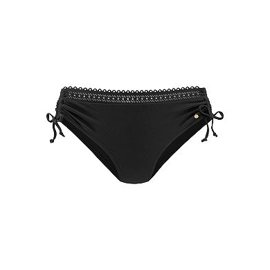Lascana Women's Side Tie Lace Trim Bikini Bottom