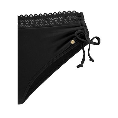 Lascana Women's Side Tie Lace Trim Bikini Bottom