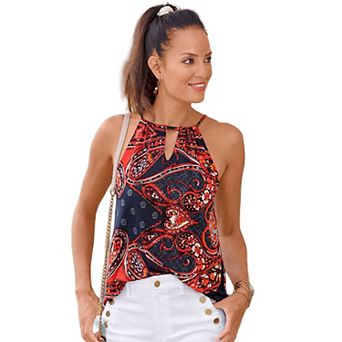Lascana Women's Sleeveless Keyhole Detail Top