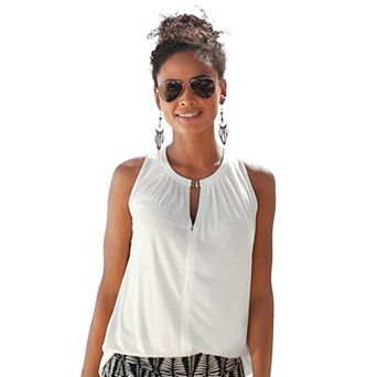 Lascana Women's Sleeveless Keyhole Top