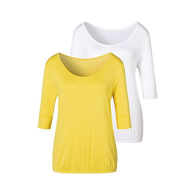 Lascana Women's 2 Pk Round Neckline Tops