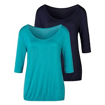 Lascana Women's 2 pk Round Neckline Tops