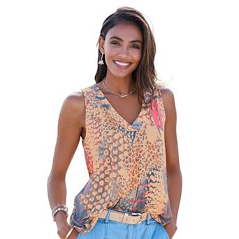 Lascana Women's Printed V-Neck Tank Top
