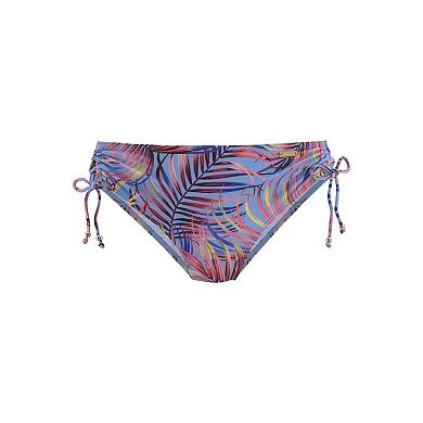 Lascana Women's Palm Print Mid Rise Bikini Bottom