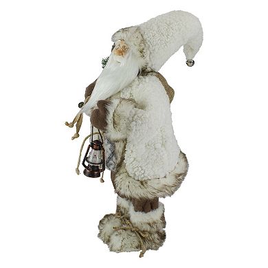 Northlight 12-in. Snow Lodge Santa Figure with Lantern Table Decor