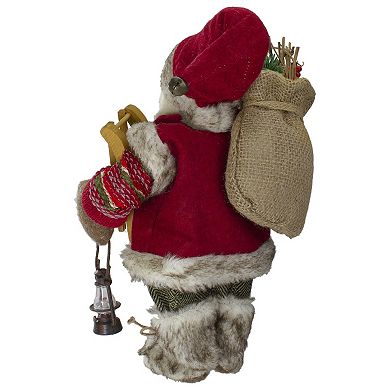 Northlight 12-in. Standing Santa with Sled & Lantern Christmas Figure