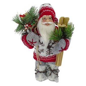Northlight 12 in Standing Nordic Santa with Skis Christmas Figure