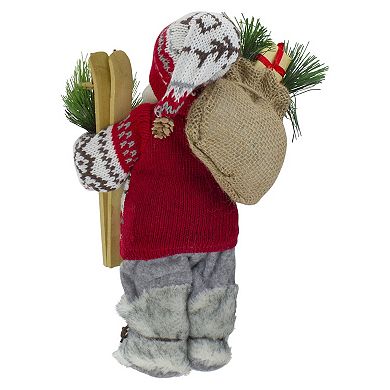 Northlight 12-in. Standing Nordic Santa with Skis Christmas Figure