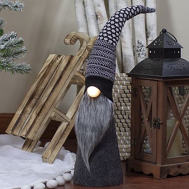 Northlight 20-in. LED Lighted Cone Gnome with Knitted Hat Christmas Figure