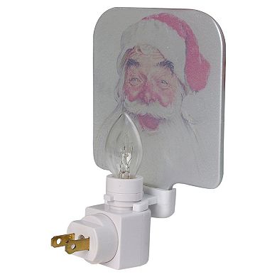 Northlight 6-inch Norman Rockwell Santa Claus Glass Night Light