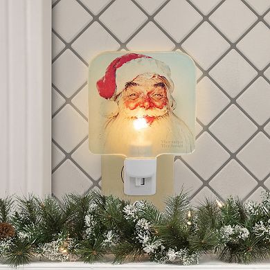 Northlight 6-inch Norman Rockwell Santa Claus Glass Night Light