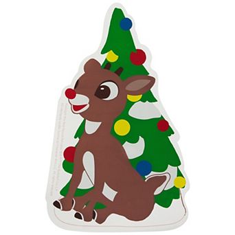 Northlight Rudolph the Red-Nosed Reindeer & Christmas Tree Double-Sided Gel Wall Decal