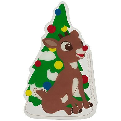 Northlight Rudolph the Red-Nosed Reindeer & Christmas Tree Double-Sided Gel Wall Decal