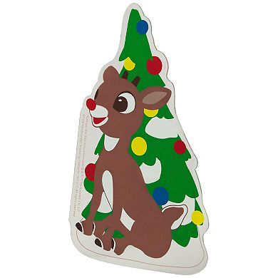 Northlight Rudolph the Red-Nosed Reindeer & Christmas Tree Double-Sided Gel Wall Decal