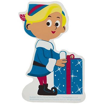 Northlight 7 in Rudolph the Red-Nosed Reindeer Hermey with Christmas Present Double-Sided Window Cling