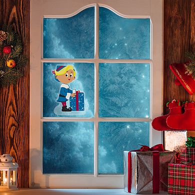 Northlight 7-in. Rudolph the Red-Nosed Reindeer Hermey with Christmas Present Double-Sided Window Cling