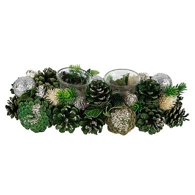 Northlight 13-in. Pinecone & Glitter Tealight Candle Holder