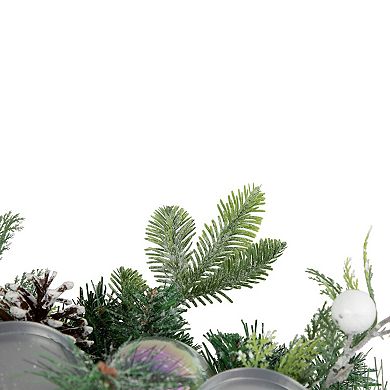 Northlight 32-in. Pine & Berries Triple Candle Holder