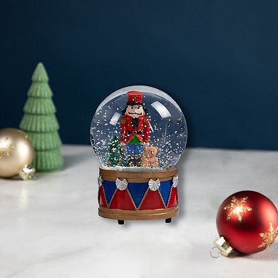 Northlight Nutcracker & Teddy Bear Musical Snow Globe Table Decor