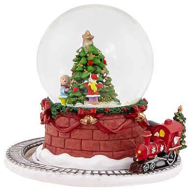 Northlight 6.5-in. Christmas Tree with Revolving Train Musical Snow Globe Table Decor