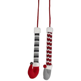 Northlight 2 pk 30 in Plush Elf Leg Christmas Picks Tree Decor