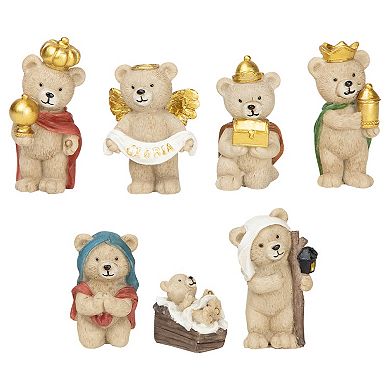 Northlight 8-pc. Bears Christmas Nativity Set Table Decor