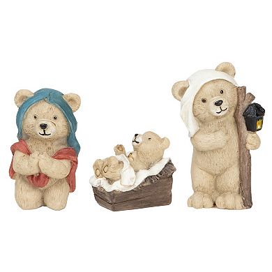 Northlight 8-pc. Bears Christmas Nativity Set Table Decor