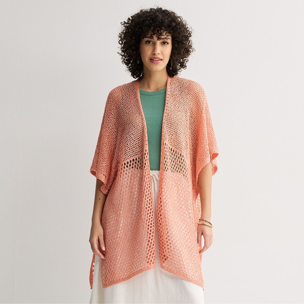 Women's Sonoma Goods For Life® Sequin Open Knit Ruana Topper