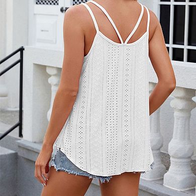 Women's Round Neck Tank Top Summer Casual Sleeveless T-shirt