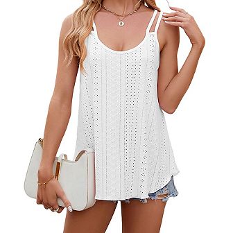 Women's Round Neck Tank Top Summer Casual Sleeveless T-shirt
