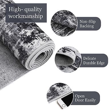 Area Rug Soft Washable Floor Carpet Non Slip Non Shedding Floor Covering Low Pile