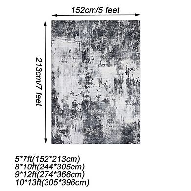 Area Rug Soft Washable Floor Carpet Non Slip Non Shedding Floor Covering Low Pile