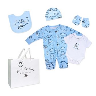 Baby Boys Dinosaur 5 pc Layette Gift Set