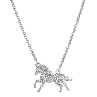 Simply Vera Vera Wang Silver Tone and Simulated Crystal Horse Pendant Necklace