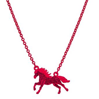 Simply Vera Vera Wang Red Tone and Simulated Crystal Horse Pendant Necklace