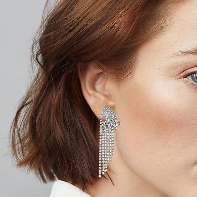 Simply Vera Vera Wang Simulated Crystal Horse Chandelier Front-Back Earrings