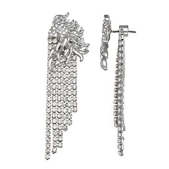 Simply Vera Vera Wang Simulated Crystal Horse Chandelier Front-Back Earrings