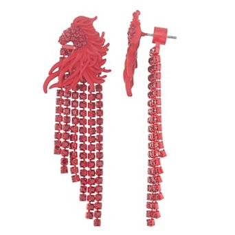 Simply Vera Vera Wang Simulated Crystal Horse Chandelier Front-Back Earrings