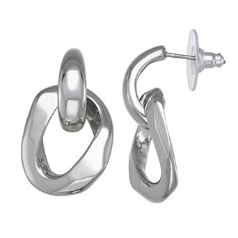 Simply Vera Vera Wang Silver Tone Post Ring Drop Earrings