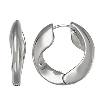 Simply Vera Vera Wang Silver Tone Click-It Shape Hoop Earrings