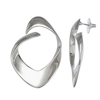 Simply Vera Vera Wang Silver Tone Post Front Facing Hoop Earrings