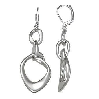 Simply Vera Vera Wang Silver Tone Leverback Ring Drop Earrings